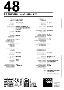 modulyss Fashion& ComfortBack eco modul szőnyegpadló - műszaki adatlap