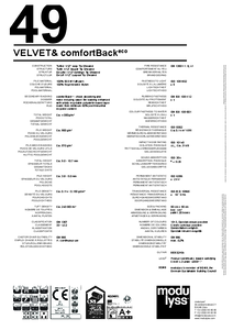 modulyss Velvet& ComfortBack eco modul szőnyegpadló - műszaki adatlap