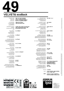 modulyss Velvet& ecoBack modul szőnyegpadló - műszaki adatlap