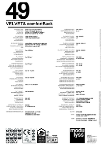 modulyss Velvet& ComfortBack ComfortBack modul szőnyegpadló - műszaki adatlap
