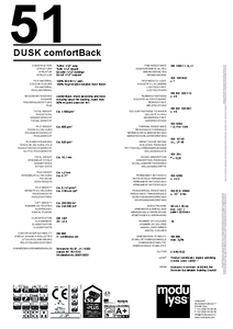 modulyss Dusk ComfortBack modul szőnyegpadló - műszaki adatlap