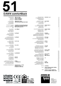 modulyss Dawn modul szőnyegpadló - ComfortBack - műszaki adatlap