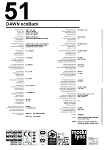 modulyss Dawn modul szőnyegpadló - EcoBack - műszaki adatlap
