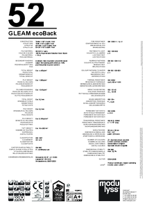 modulyss Gleam modul szőnyegpadló - ecoBack - műszaki adatlap