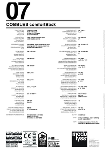 modulyss Cobbles modul szőnyegpadló - ComfortBack - műszaki adatlap