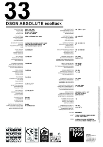 modulyss DSGN absolute modul szőnyegpadló - ecoBack - műszaki adatlap