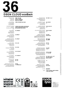 modulyss DSGN Cloud modul szőnyegpadló - ecoback - műszaki adatlap