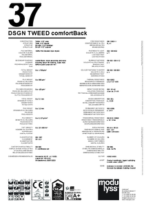 modulyss DSGN Tweed modul szőnyegpadló - ComfortBack - műszaki adatlap