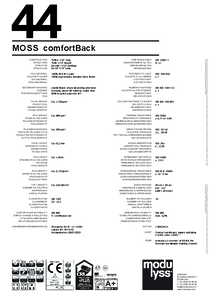 modulyss Moss modul szőnyegpadló comfortBack - műszaki adatlap