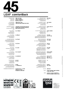 modulyss Leaf modul szőnyegpadló comfortBack - műszaki adatlap
