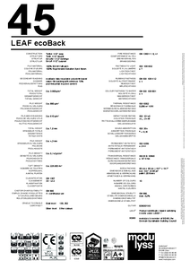 modulyss Leaf modul szőnyegpadló ecoBack - műszaki adatlap