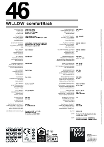modulyss Willow modul szőnyegpadló comfortBack - műszaki adatlap