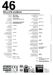 modulyss Willow modul szőnyegpadló ecoBack - műszaki adatlap