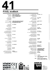 modulyss Pixel modul szőnyegpadló ecoBack - műszaki adatlap