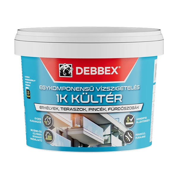 DEBBEX egykomponensű vízszigetelés kültérre