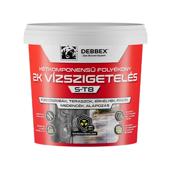 DEBBEX S-T8 kétkomponensű folyékony vízszigetelés