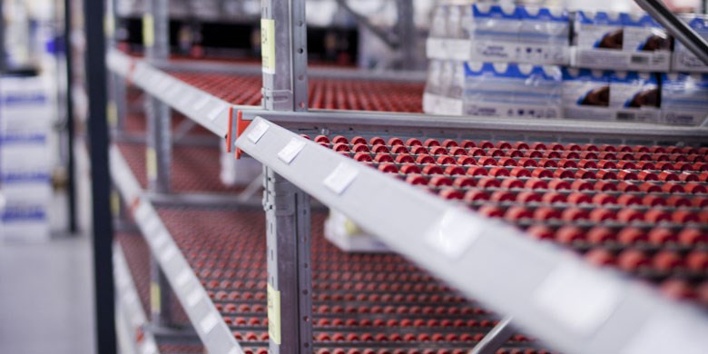 Dexion Carton Flow - görgős megoldás dobozok tárolására