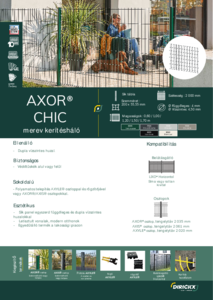 DIRICKX AXOR CHIC táblás kerítések - általános termékismertető
