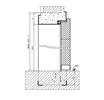 Domoferm Universal UT431 tűzgátló acélajtó - függőleges metszet - CAD fájl