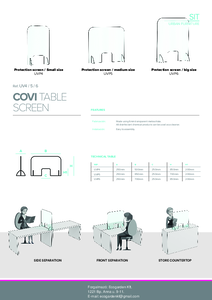 Novatilu Covi-Table védőpanel - műszaki adatlap