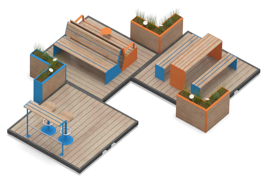 Playparc City Club kültéri bútor és élménytér megoldás
