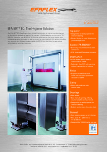 Ipari gyorskapu élelmiszeripari alkalmazásra EFA-SRT® EC (Easy Clean) - általános termékismertető