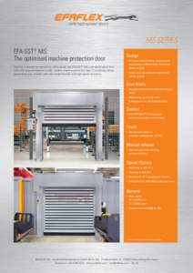Gépvédelmi gyorsmozgású ipari spirálkapu EFA-SST® MS - általános termékismertető