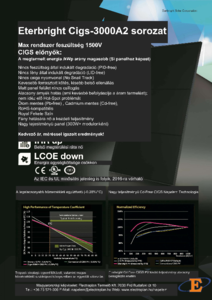 Eterbright CIGS vékonyréteg napelem - 3000A2 sorozat - részletes termékismertető