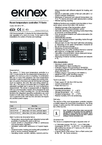 EKINEX E72 termosztát - műszaki adatlap
