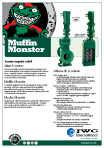 JWCI Muffin Monster szennyvízaprító család - általános termékismertető