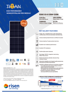 Risen napelem panel - részletes termékismertető