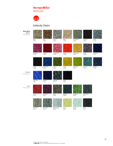 Herman Miller Embody irodaszékek - színek és anyagok - általános termékismertető