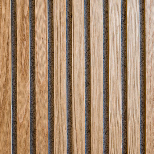 Gustafs Lamellow akusztikus panel - Amerikai tölgy panel / gyapjúszürke filc egyenletes design