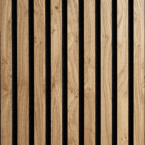 Gustafs Lamellow akusztikus panel - Csomós tölgy panel / antracit filc egyenletes design