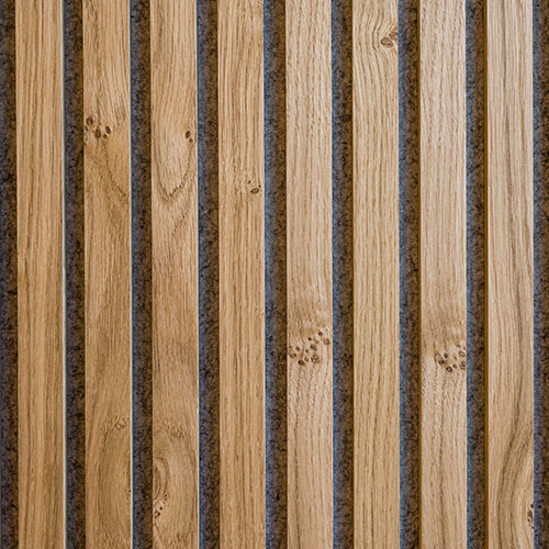 Gustafs Lamellow akusztikus panel - Csomós tölgy panel / antracit filc egyenletes design