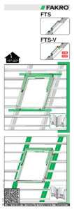 FTS-V, FTS billenő tetőtéri ablakok	 - szerelési útmutató