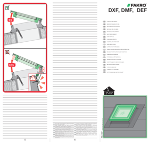 DEF, DMF, DXF - kupola nélküli felülvilágító ablakok - alkalmazástechnikai útmutató