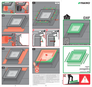 DXF - kupola nélküli felülvilágító ablakok	 - szerelési útmutató