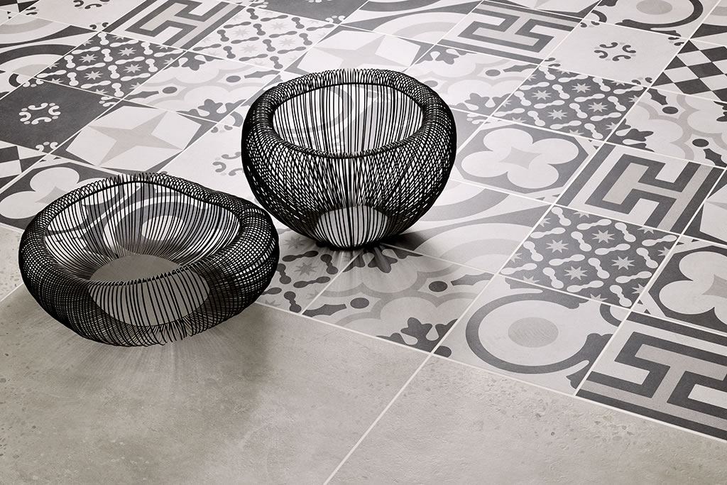 Ceramica Fioranese kerámiaburkolatok - Cementine Black and whithe