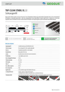Geggus TOP CLEAN STABIL XL 22 szőnyegprofil - műszaki adatlap