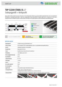 Geggus TOP CLEAN STABIL XL 27 szőnyegprofil + kefeprofil - műszaki adatlap
