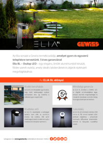 ELIA BL sorozatú LED poller lámpa - általános termékismertető