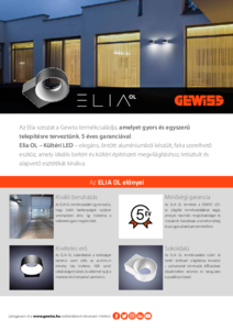 ELIA OL sorozatú LED-es fali megvilágító lámpa - általános termékismertető