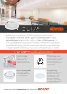 ELIA DL sorozatú mélysugárzó LED - általános termékismertető