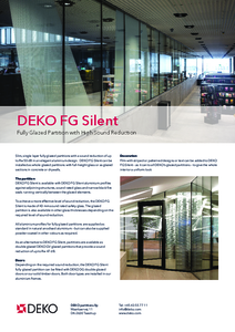DEKO FG Silent üvegfal - általános termékismertető