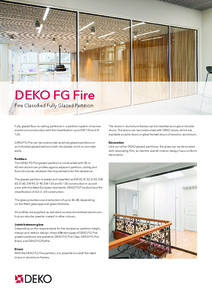 DEKO FG Fire tűzgátló üvegfal - általános termékismertető