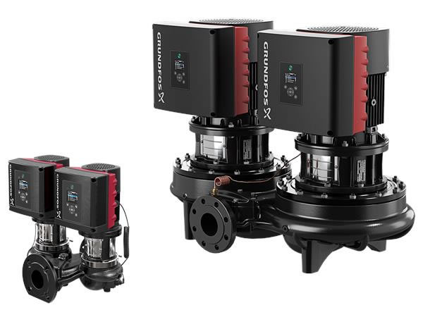 Grundfos TPED 2000 TPE3 D egyfokozatú in-line ikerszivattyúk frekvenciaváltóval
