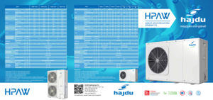 hajdu HPAW levegő-víz fűtési/hűtési hőszivattyúk - részletes termékismertető