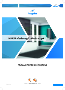 hajdu HPAW levegő-víz fűtési/hűtési hőszivattyú műszaki kézikönyv - műszaki adatlap