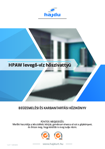 hajdu HPAW levegő-víz fűtési/hűtési hőszivattyú beüzemelési és karbantartási kézikönyv - alkalmazástechnikai útmutató
